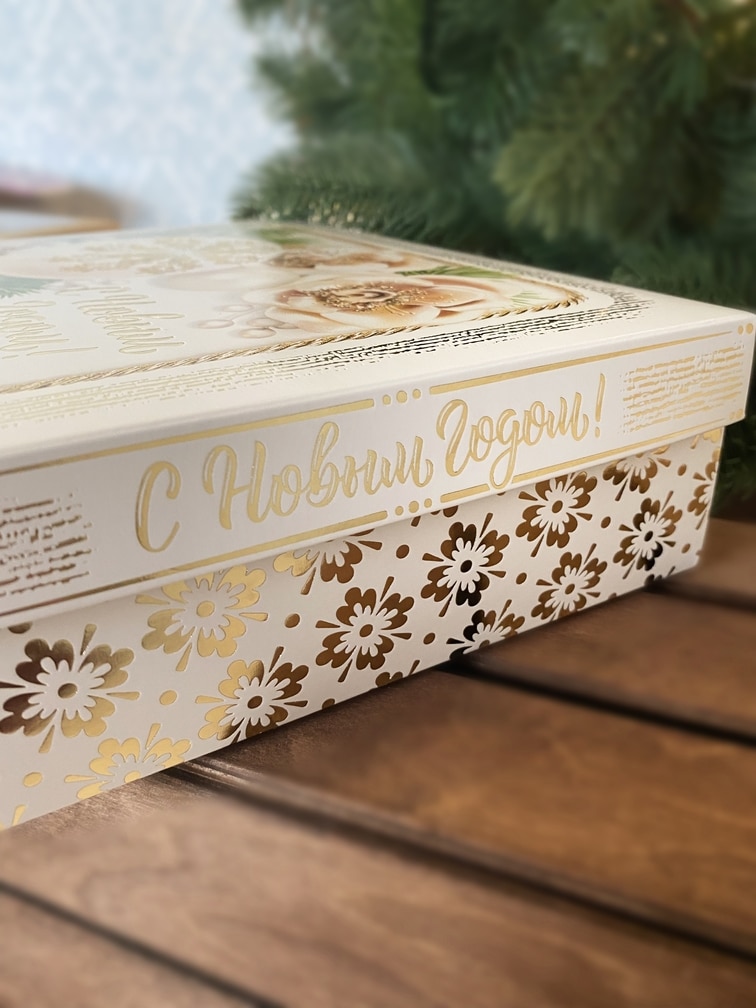 Коробка подарочная Новогоднее золото, 235х65х187 мм — изображение 3